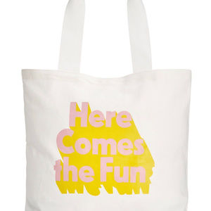 ban.do Large Canvas Tote 2 drink sleeves